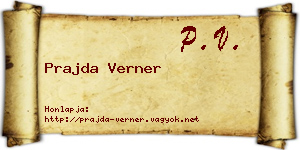 Prajda Verner névjegykártya